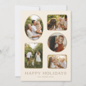 マルチフォトクラシック金ゴールドフレームホリデーフォトカード シーズンカード (正面)