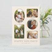 マルチフォトクラシック金ゴールドフレームホリデーフォトカード シーズンカード (スタンド正面)