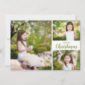 マルチフォトグリーンメリークリスマス シーズンカード (正面)