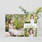 マルチフォトグリーンメリークリスマス シーズンカード (スタンド正面)