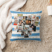 マルチフォトコラージュ ハート型 家族 かわいい クッション (ブランケット)