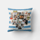 マルチフォトコラージュ ハート型 家族 かわいい クッション (裏面)