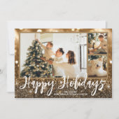 マルチフォトハッピーホリデーズスパークル シーズンカード (正面)