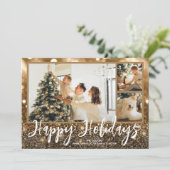 マルチフォトハッピーホリデーズスパークル シーズンカード (スタンド正面)