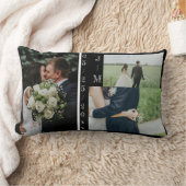 マルチフォトモノグラムウェディングファミリーギフトピロー ランバークッション (ブランケット)