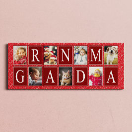 マルチフォト赤いハートパターンおばあちゃんの写真 キャンバスプリント