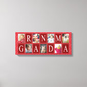 マルチフォト赤いハートパターンおばあちゃんの写真 キャンバスプリント (正面)