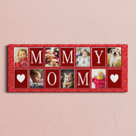 マルチフォト赤いハートパターンMommy写真 キャンバスプリント