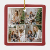 マルチフォト5家族写真クリスマスの思い出 セラミックオーナメント (裏面)