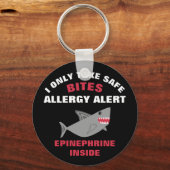 マルチフードアレルギーシャークパーソナライズされたキッズ キーホルダー (正面)