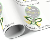 マルチプルベビーシャワーイエローグリーンベビーラトル ラッピングペーパー (ロールコーナー)