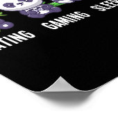 マルチプレイヤー用のゲームをする・食べる・寝るパンダゲーマー ポスター (角)