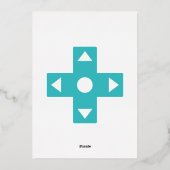 マルチプレーヤーモードターコイズフォイル招待状 箔招待状 (裏面)