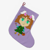 マルチホリデーちび ラージクリスマスストッキング (正面 (吊り時))