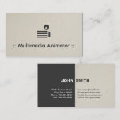 マルチメディアアニメータシンプルーエレガントプロフェッショナル 名刺 (正面/裏面)