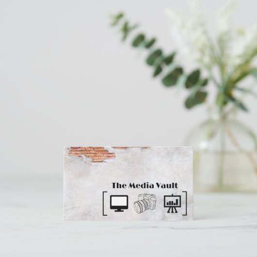 マルチメディア | レンガ壁 名刺 (スタンド正面)