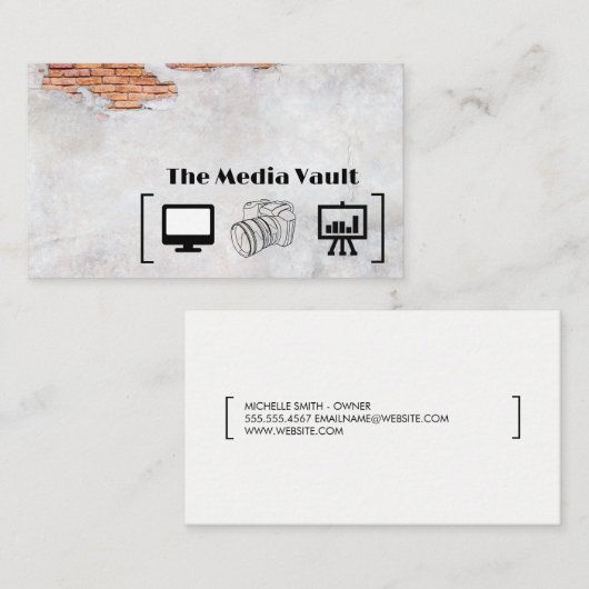 マルチメディア | レンガ壁 名刺 (正面/裏面)
