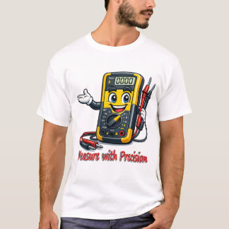 マルチメーターのキャラクターTシャツ「正確に測定せよ」 Tシャツ