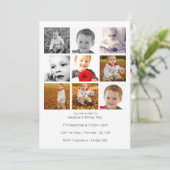 マルチユースのパーソナライズされた9枚の写真テンプレート 招待状 (スタンド正面)