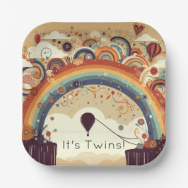 マルチレインボーベビーシャワー ペーパープレート