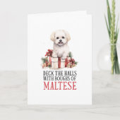 マルチーズおもしろいクリスマスハッピーホリデイズ シーズンカード (正面)