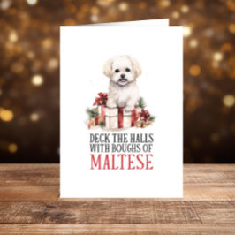 マルチーズおもしろいクリスマスハッピーホリデイズ シーズンカード