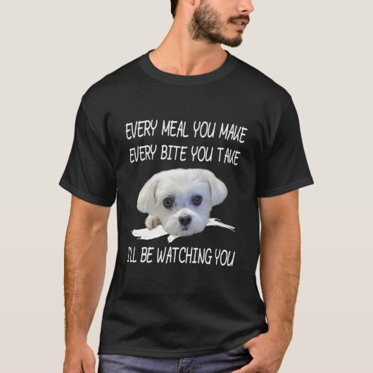 マルチーズおもしろいドッグウォッチングオーナー引用文子犬の愛 Tシャツ (正面)
