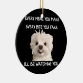 マルチーズおもしろいドッグウォッチング所有者引用文子犬ママ セラミックオーナメント (右)