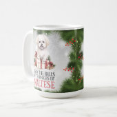 マルチーズおもしろい犬プンクリスマスコーヒーマグ コーヒーマグカップ (正面左)