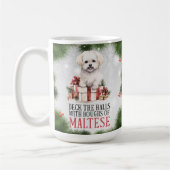 マルチーズおもしろい犬プンクリスマスコーヒーマグ コーヒーマグカップ (左)