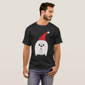 マルチーズかわいいクリスマスのプレゼント|犬好き Tシャツ (正面フル)
