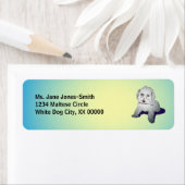 マルチーズかわいい子犬 ラベル (インサイチュ)