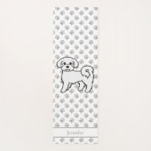 マルチーズかわいい漫画の犬と名前をカスタムする ヨガマット (裏面)