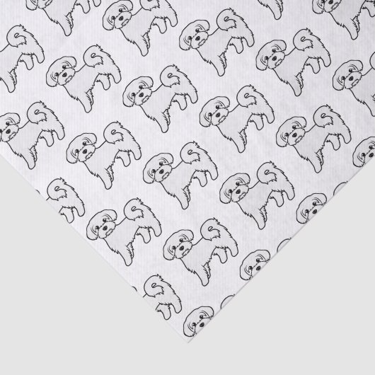 マルチーズかわいい漫画の犬のイラストレーションパターン 薄葉紙 (詳細)