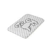 マルチーズかわいい漫画の犬イラストレーション バスマット (アングル)