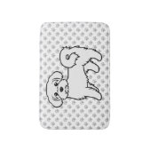 マルチーズかわいい漫画の犬イラストレーション バスマット (正面縦)