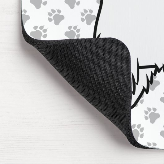 マルチーズかわいい漫画の犬イラストレーション マウスパッド (コーナー)