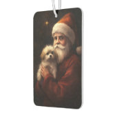 マルチーズとサンタクロースフェスティバルクリスマス カーエアーフレッシュナー (左)