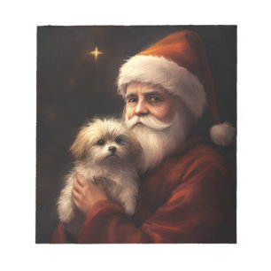 マルチーズとサンタクロースフェスティバルクリスマス ノートパッド