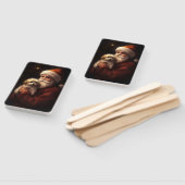 マルチーズとサンタクロースフェスティバルクリスマス ハンドファン (組立なし)