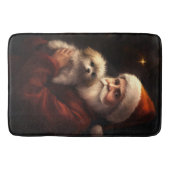 マルチーズとサンタクロースフェスティバルクリスマス バスマット (正面)