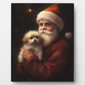 マルチーズとサンタクロースフェスティバルクリスマス フォトプラーク (正面)