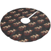 マルチーズとサンタクロースフェスティバルクリスマス ブラッシュドポリエステルツリースカート (アングル)