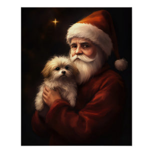 マルチーズとサンタクロースフェスティバルクリスマス ポスター