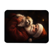マルチーズとサンタクロースフェスティバルクリスマス マグネット (横)