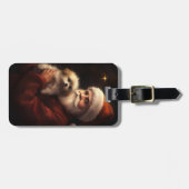 マルチーズとサンタクロースフェスティバルクリスマス ラゲッジタグ (正面横)