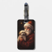 マルチーズとサンタクロースフェスティバルクリスマス ラゲッジタグ (裏面縦)