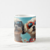 マルチーズとハートバラバレンタインデー コーヒーマグカップ (中央)