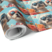 マルチーズとハートバラバレンタインデー ラッピングペーパー (ロールコーナー)