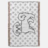 マルチーズのかわいいキャラクターデザイン スローブランケット (正面縦)